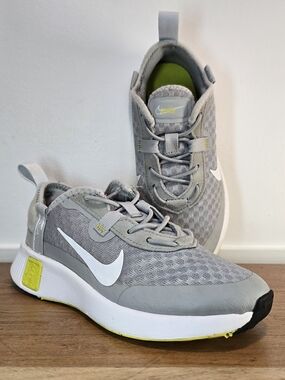 Nike Grey Running Sneakers with Neon Yellow Accents 11C